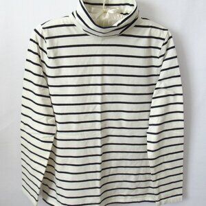 Talbots Petite white black striped long sleeve turtleneck tee *Sz LP*